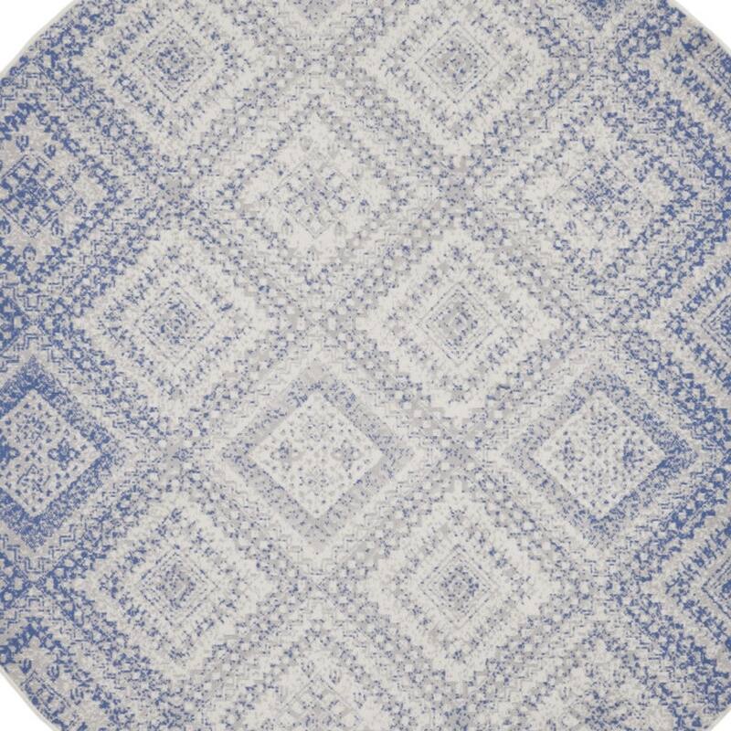 Guhiv Power Loomed Distressed Geometric Modern Stain Resistant Area Rug By HomeRoots - 96' X '96' X '0.39
