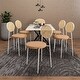 preview thumbnail 60 of 78, Leisuremod Euston Modern Dining Chair Upholstered Velvet or Leather Seat Wicker Back Accent Chair for Home Living Room & Kitchen