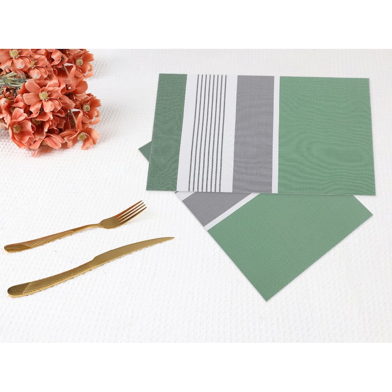 Farmhouse Placemats Set of 6 PVC Placemats for Dining Table Decor Indoor Outdoor Kitchen Table Mat Wipe Clean - 18*12in