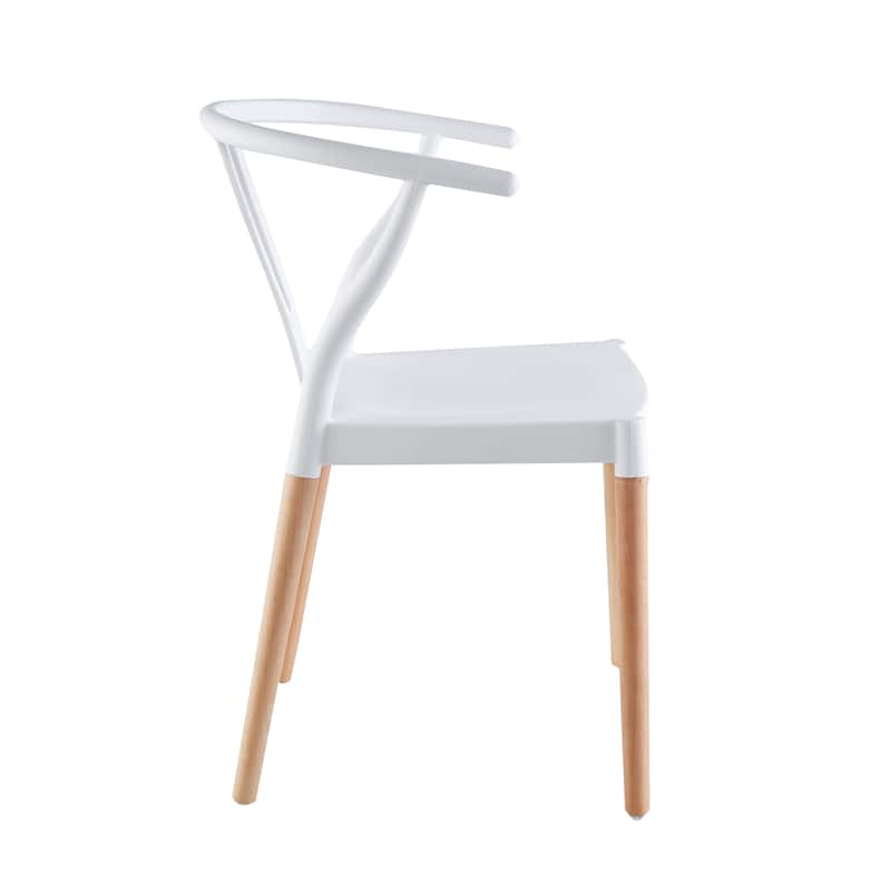 Porthos Home Lyra Plastic Dining Chairs with Beechwood Legs, Set of 2