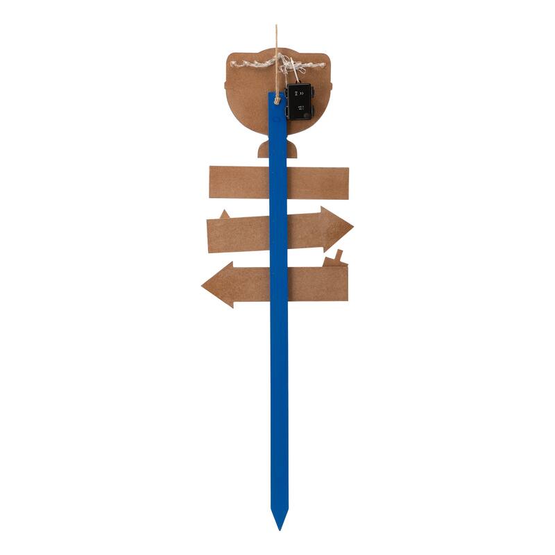 Glitzhome 42"H Wooden HANUKKAH Yardstke with Lights