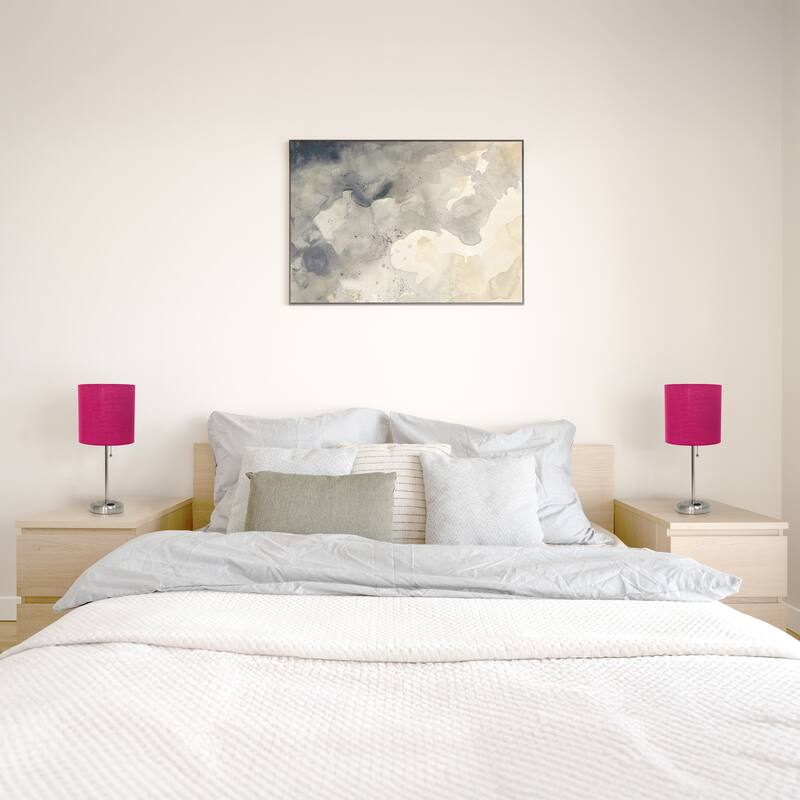 19.5" Modern Table Lamp with USB Charging Port and Fabric Shade for Home Office or Bedroom