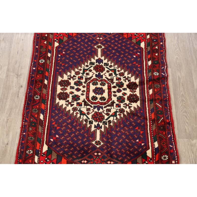 Geometric Hamedan Persian Traditional Area Rug Wool Hand-knotted - 3'2" x 5'8"