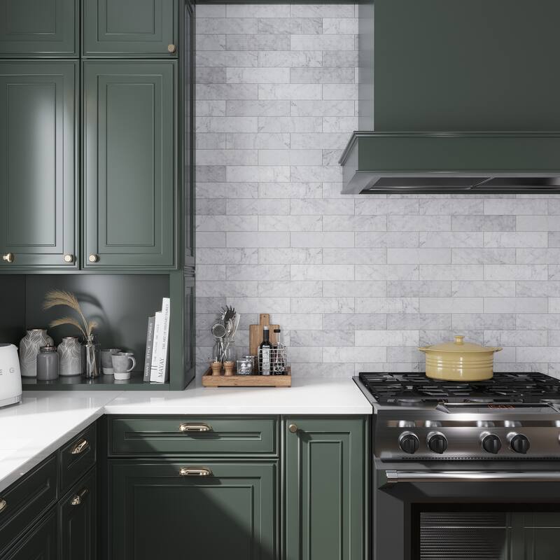 Artisana 3x12 in. Textured Etched Dot Elongated Subway Wall and Floor Tile (5 sq ft/case, 20-Pack) - White