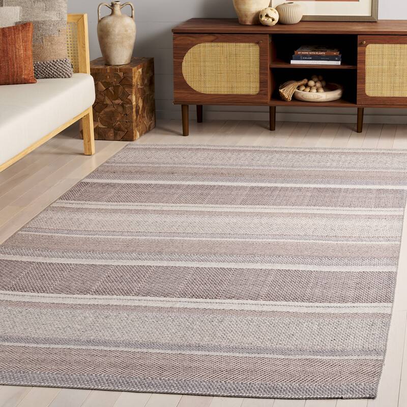 SAFAVIEH Cabo Dicle Flatweave Boho Stripe Rug - 8' x 10' - Taupe/Beige