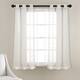 Lush Decor Farmhouse Textured Grommet Sheer Window Curtain Panel Pair - 63" x 38" - White