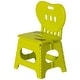 preview thumbnail 2 of 6, Plastic Foldable Step Stool with Back Support, Portable Chair with Handle, Kids Stepping Stool and Bathroom Stool Green