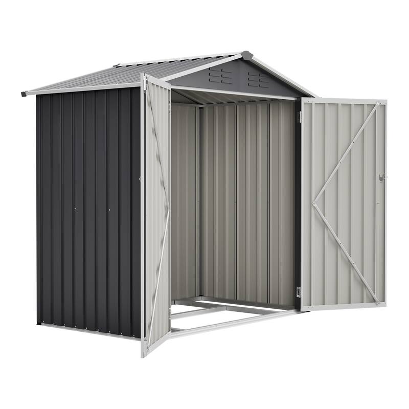 GDFStudio - Lucas All-Weather 6x4 ft Outdoor Storage Shed with Robust Construction and Easy Assembly