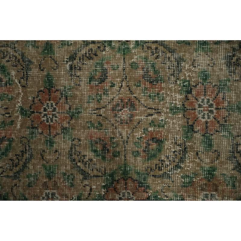 Hand Knotted Oriental 100% Wool Carpet Transitional Floral Beige & Ivories Anatolian Area Rug - 8' 8'' X 4' 8''