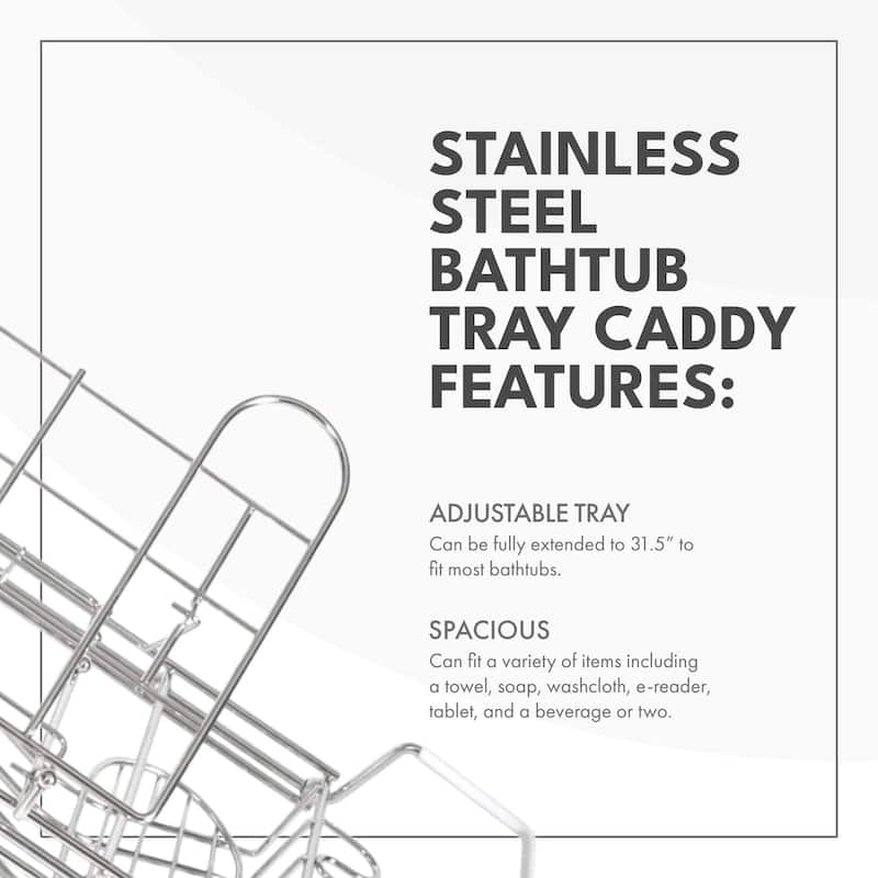 Stainless Steel Bath Caddy - 26.4 x 7.9