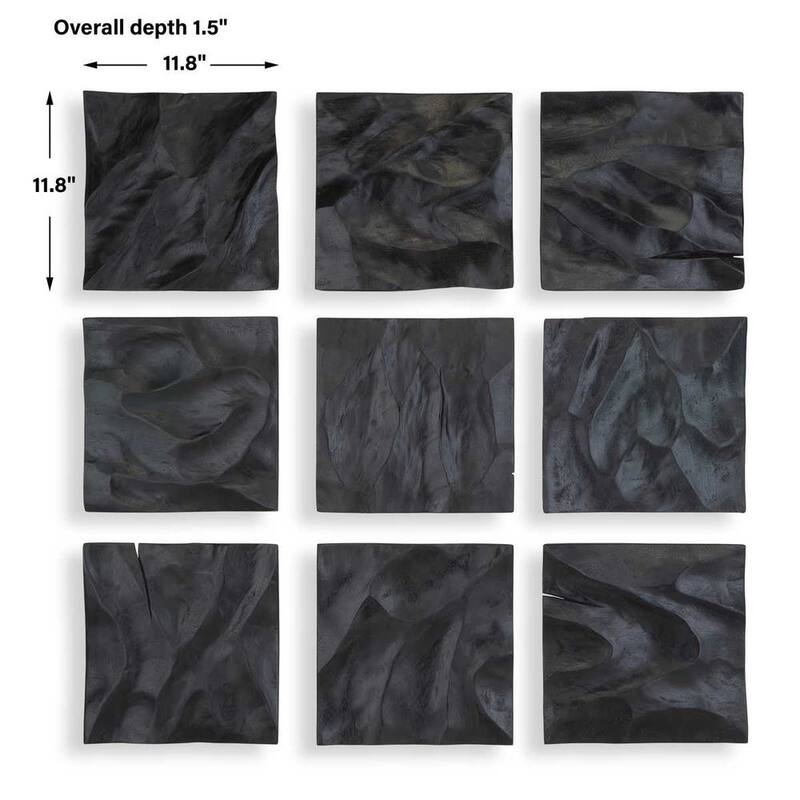 Uttermost Malosi Black Wood Wall Decor Set/9
