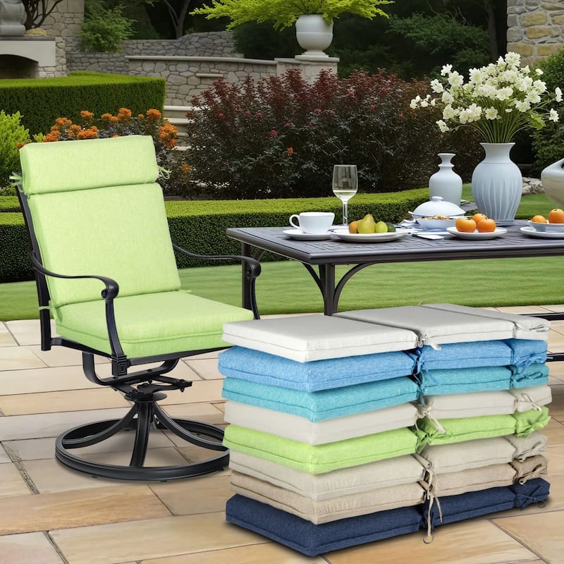 Aoodor Outdoor High Back Dining Chair Cushion Set, 44"x21"x3.2", Set of 4 - 44"x21"x3.2"
