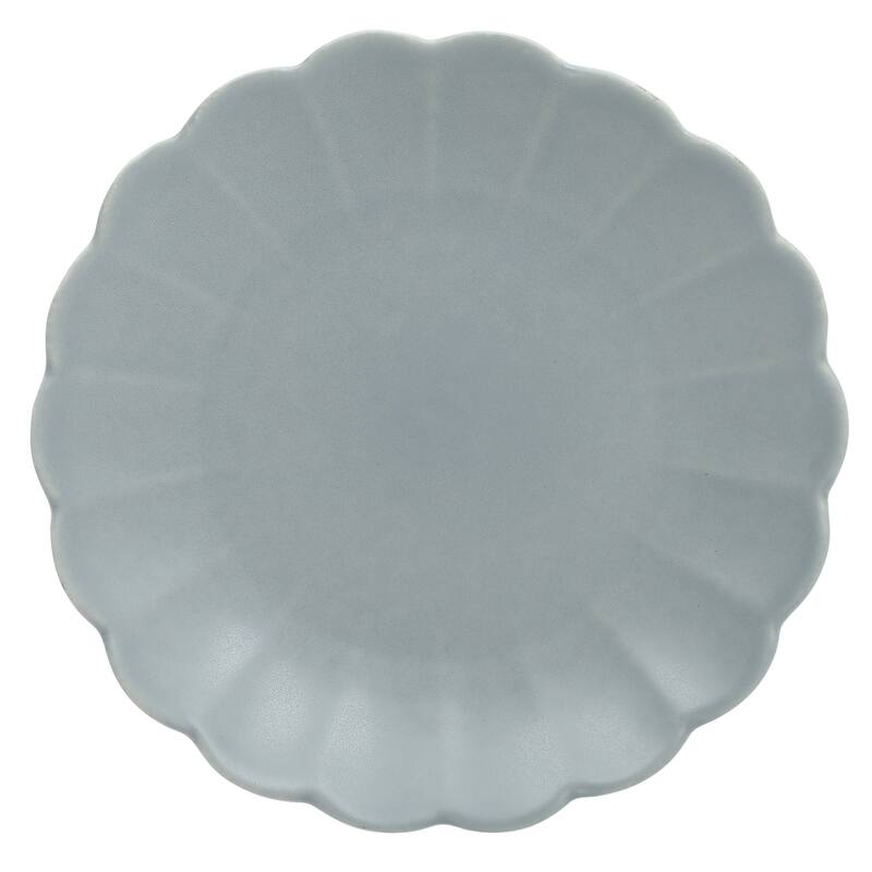 Gibson Elite Malibu Shore 16 Piece Scallop Stoneware Reactive Glaze (Service for 4) Ceramic Plates and Bowls Dinnerware Set