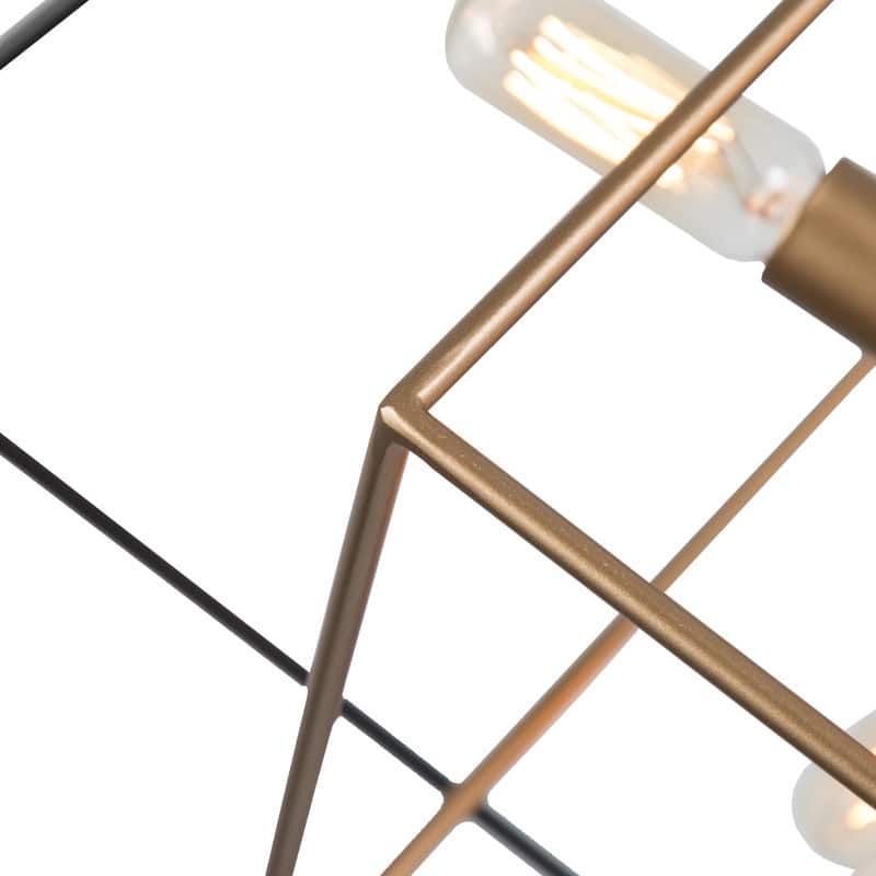 Modern 6-Light Black Gold Sputnik Chandelier Foyer Island Lights for Dining Room - 21.5"Dx23.5"H