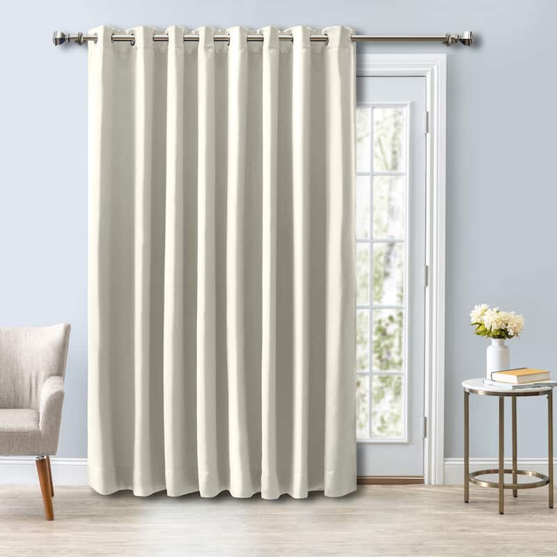Ultimate Blackout Grommet Top Patio Curtain Panel - 112 Wide - 112"W x 96"L - Ivory