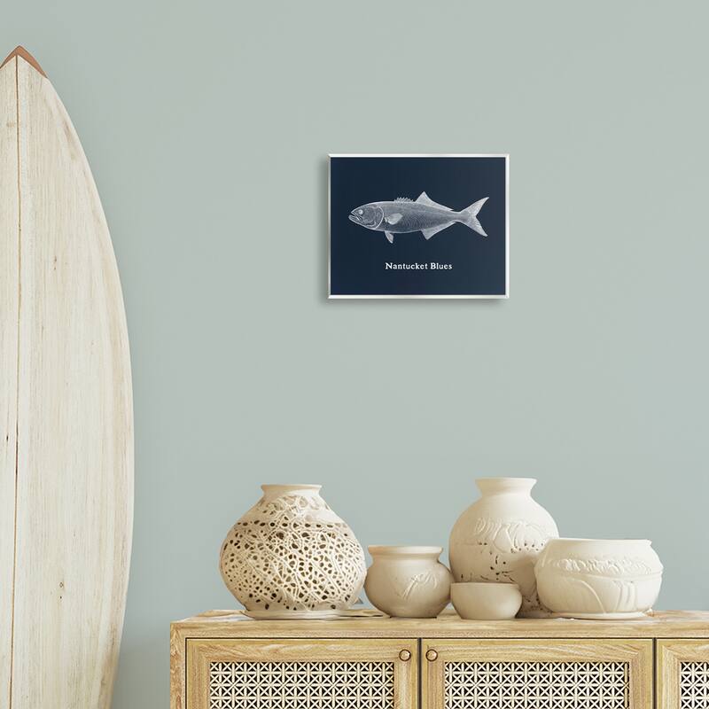 Stupell Nantucket Blues Fish Wall Plaque Art Design By Phillipa Katz