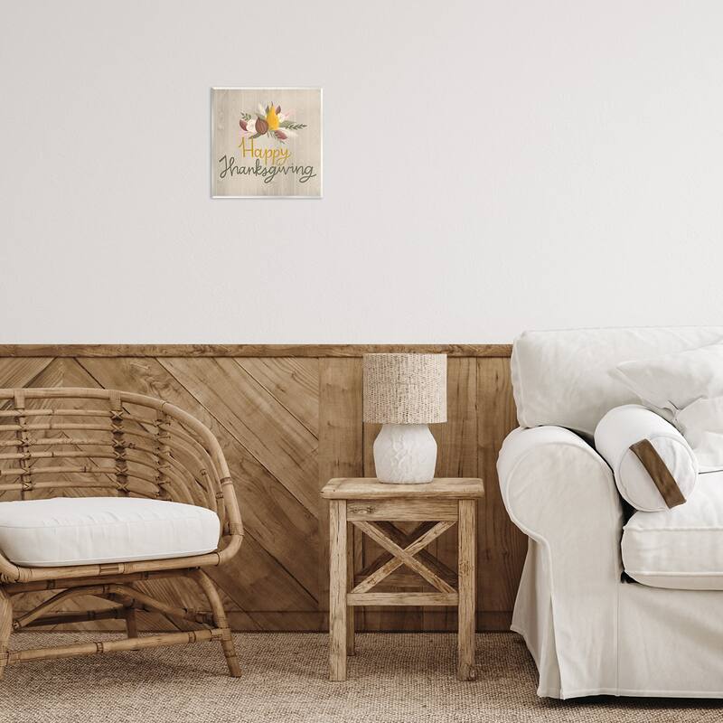 Stupell Happy Thanksgiving Rustic Harvest Wall Plaque Art Design By Mandy Ford Art + Illustration