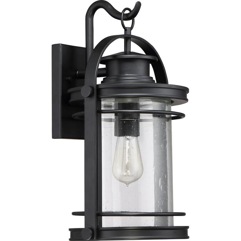 Booker 1-Light Outdoor Wall Lantern in Mystic Black