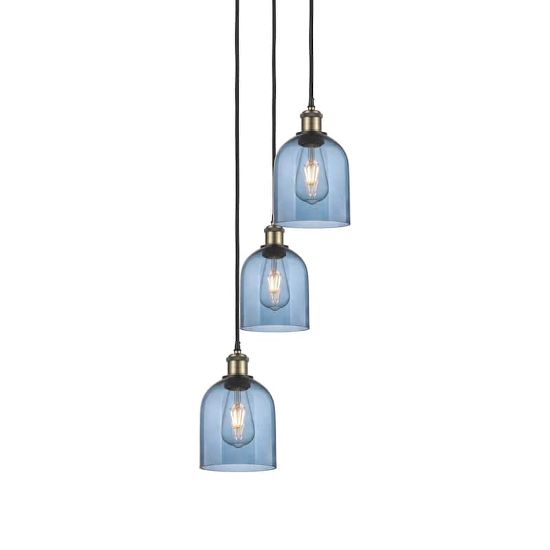 Innovations Lighting 113B-3P-30-12 Bella Pendant Bella 3 Light 12" - Black Antique Brass / Princess Blue