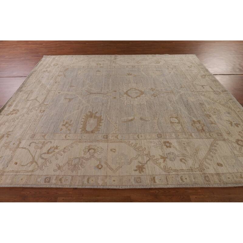 Oushak Vegetable Dye Area Rug Handmade Wool Carpet - 8'3" x 9'9"