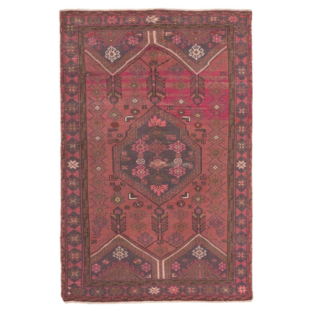 ECARPETGALLERY Hand-knotted Antalya Vintage Pink Wool Rug - 4'1 x 6'3