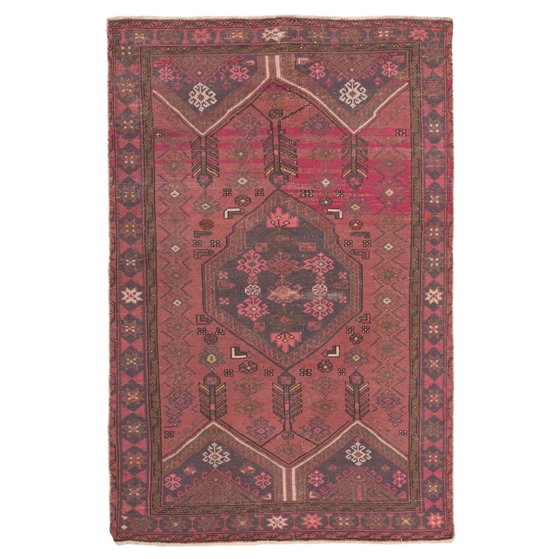 ECARPETGALLERY Hand-knotted Antalya Vintage Pink Wool Rug - 4'1 x 6'3