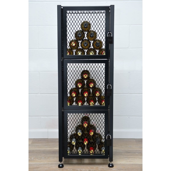 VintageView CC-LOCKER-S-K Case and Crate 48 Bottle Capacity 3-1/2 Foot Tall Free Standing Wine Locker with Lockable Doors