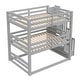 Roomfitters Full Triple Bunk Bed with Storage Staircase, Separable ...