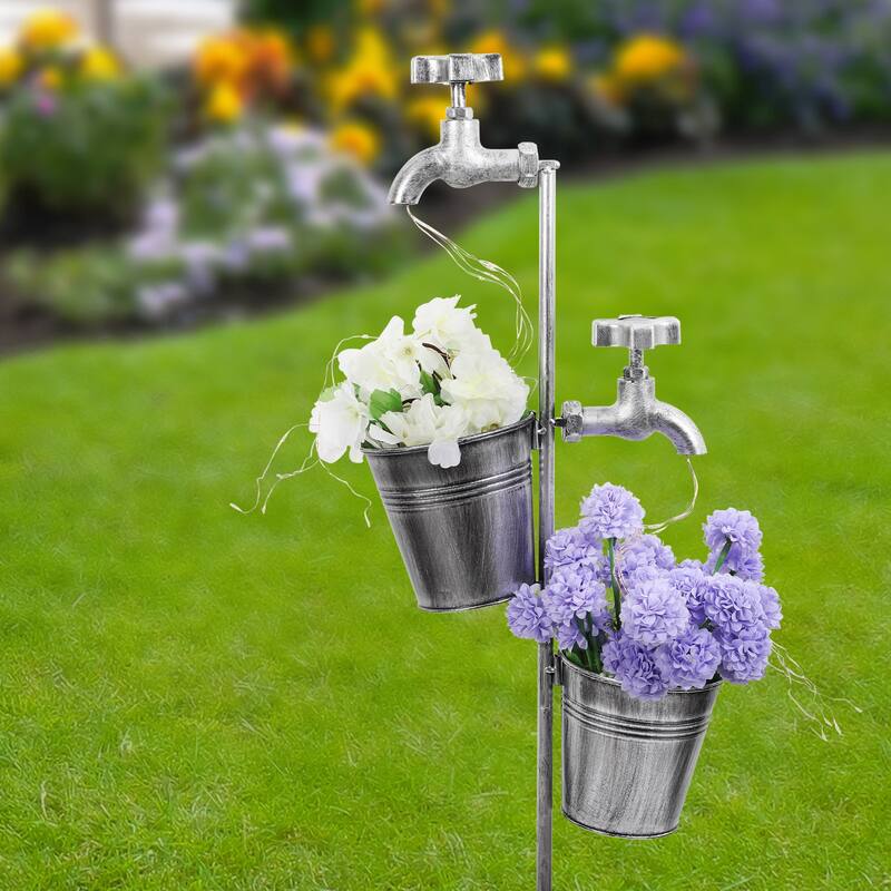 Solar Shower Garden Art Light Decoration LED Fairy Lights with Planter