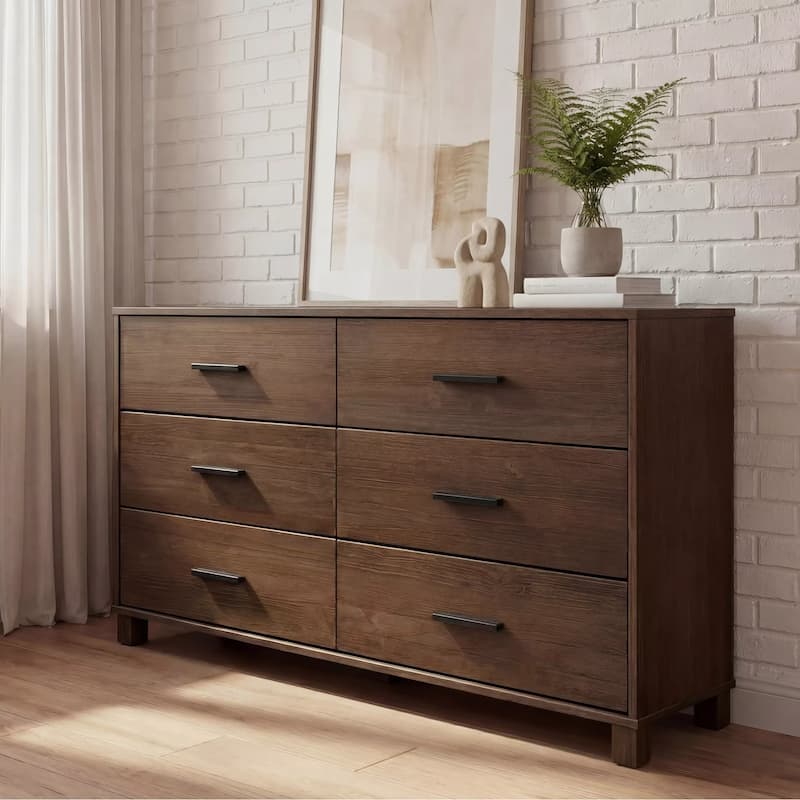 mainstays classic 6 drawer dresser rustic oak finish Mainstays Classic 6 Drawer Dresser, Rustic Oak