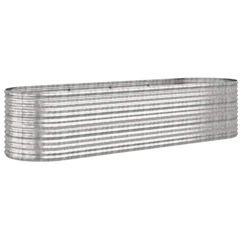 vidaXL Raised Garden Bed Raised Flower Bed Galvanized Steel Outdoor Planter
