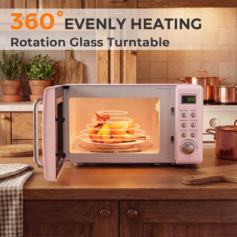 Costway 0.7Cu.ft Retro Countertop Microwave Oven 700W LED Display - See details