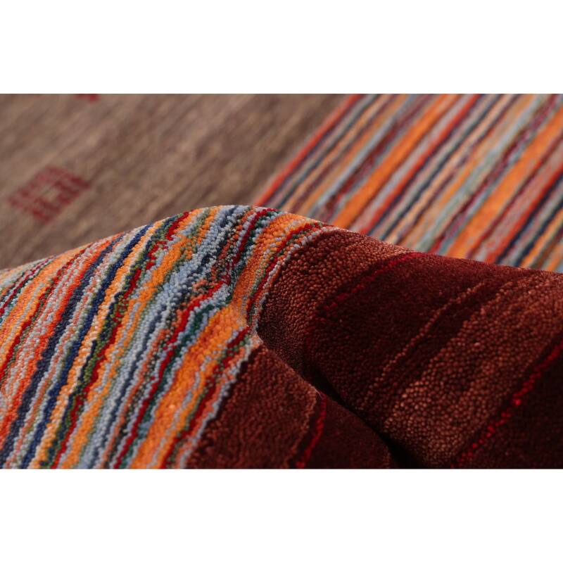 ECARPETGALLERY Hand Loomed Kashkuli Gabbeh Multi Color Wool Rug - 6'5 x 9'9