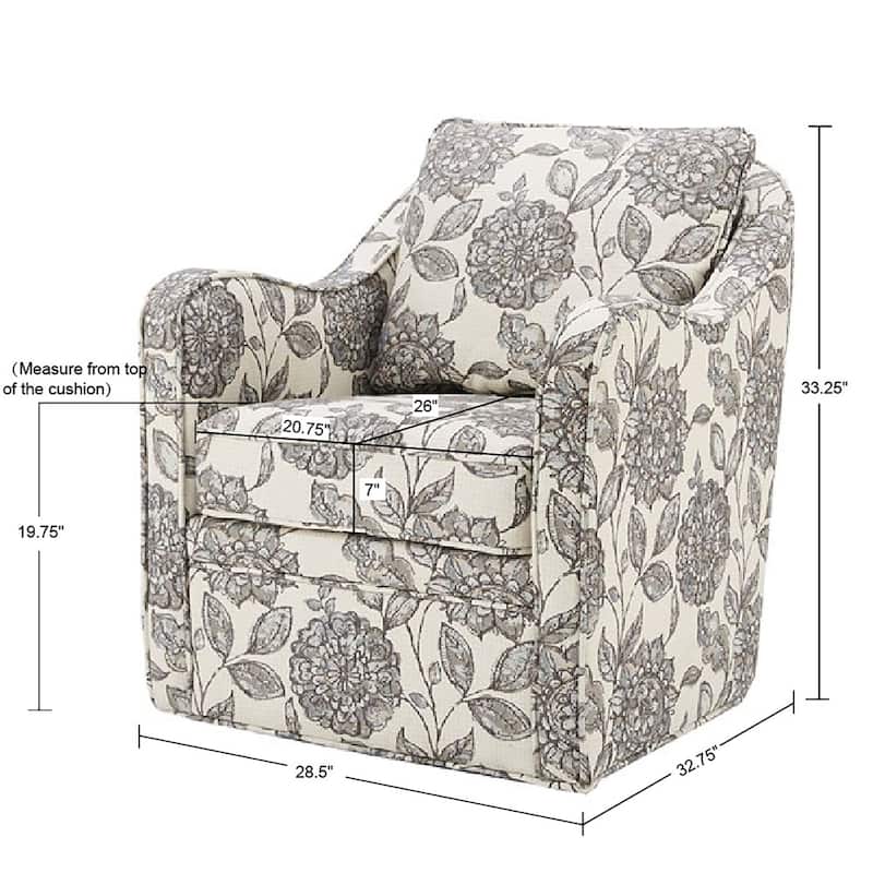Madison Park Betty Slub-weave Wide-seat 360-degree Swivel Armchair Set of 2
