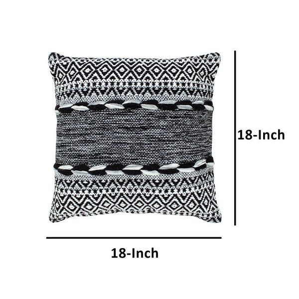 18 x 18 Jacquard Square Decorative Cotton Accent Throw Pillow with