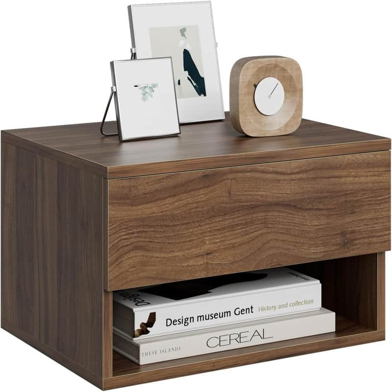 Floating Nightstand with Drawer - 11.81"D x 15.35"W x 8.82"H