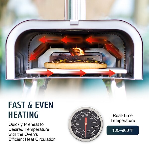 CO-Z Portable Outdoor Wood Fired Pizza Oven - Black - Bed Bath
