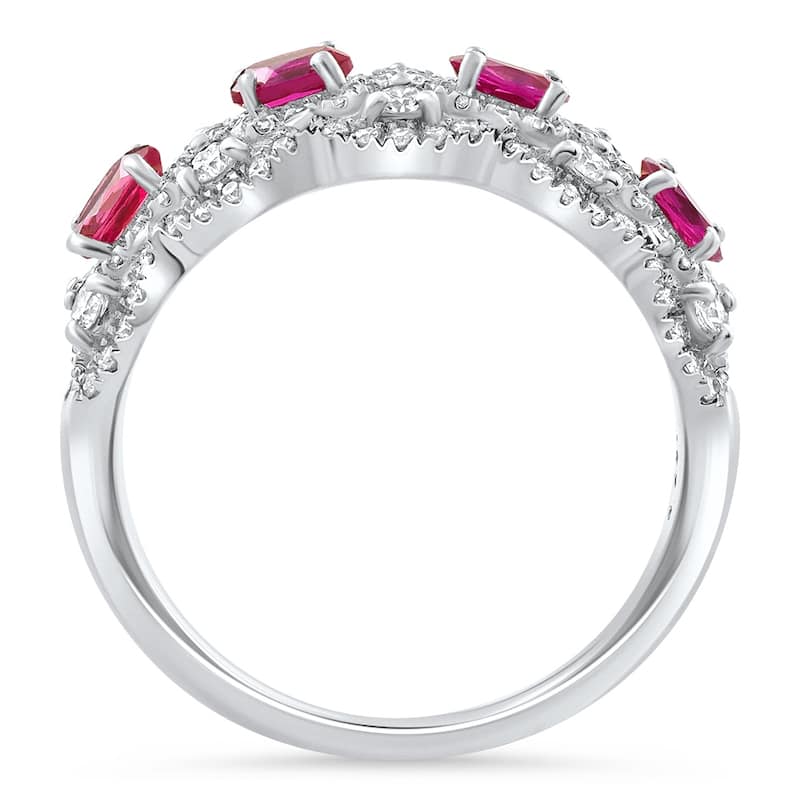 Bliss Diamond 1.43Ct Ruby & Diamond Ring White Gold Lab Grown