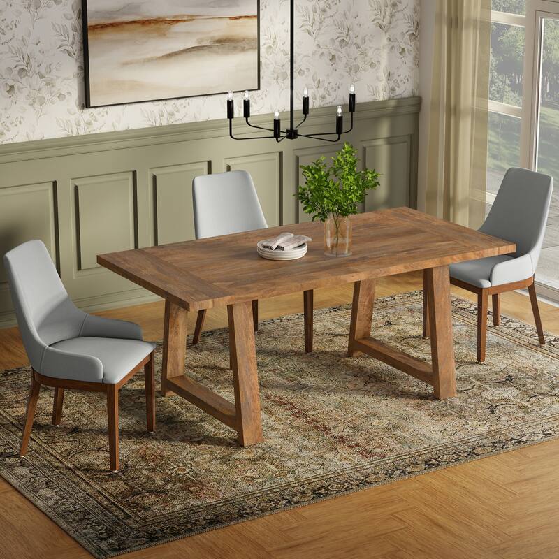 WyndenHall Aeris 72x36 inch Rectangle Modern Farmhouse Dining Table - 72 inches wide - Burnt Wax