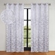 preview thumbnail 12 of 124, Superior Leaves Machine Washable Room Darkening Grommet Blackout Curtains, Set of 2 52" x 108" - Silver/Silver