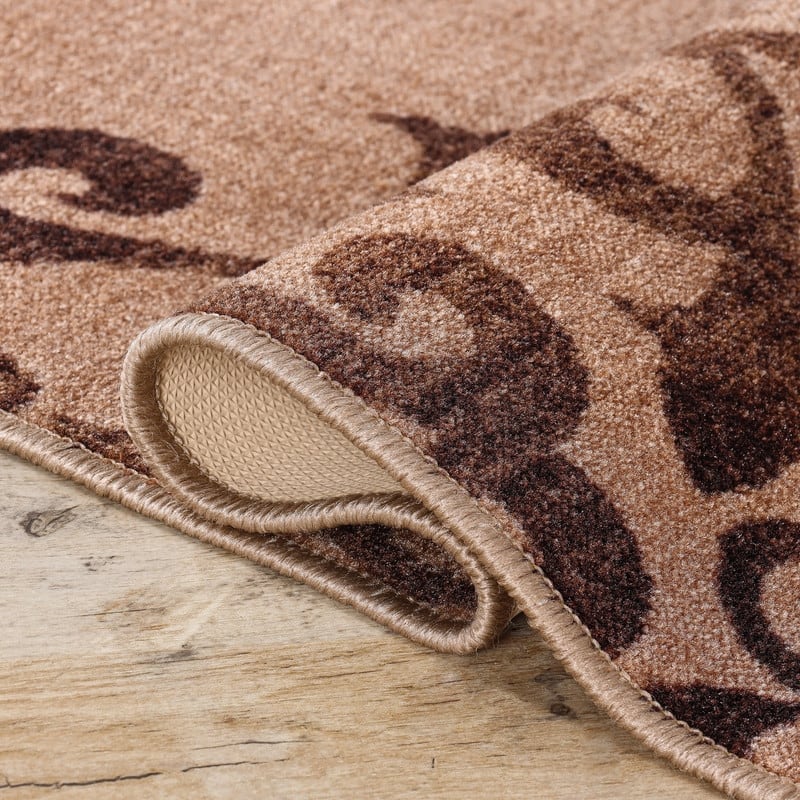 Superior Amber Floral Scroll Non-Slip Washable Indoor Runner or Area Rug