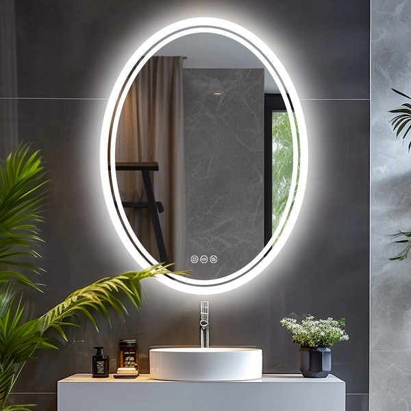 Led mirror with touch sensor top
