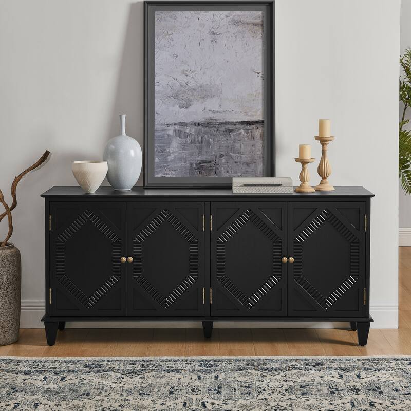 Retro Wooden Sideboard Buffet Cabinet with Storage