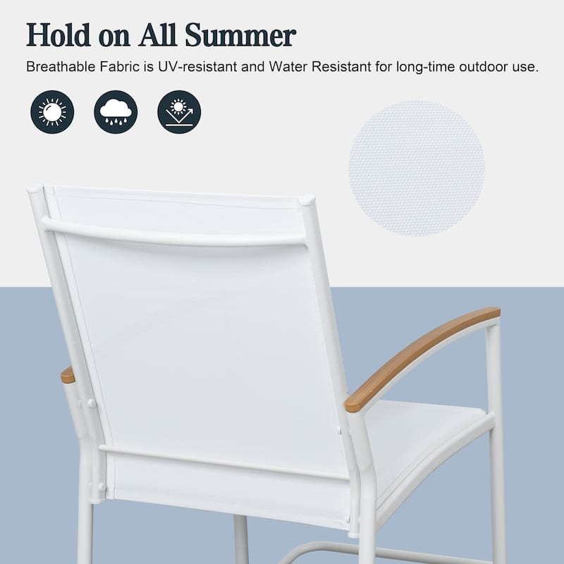 Futzca 3-Piece Patio Bistro Sets, Two Chairs with Coffee Table
