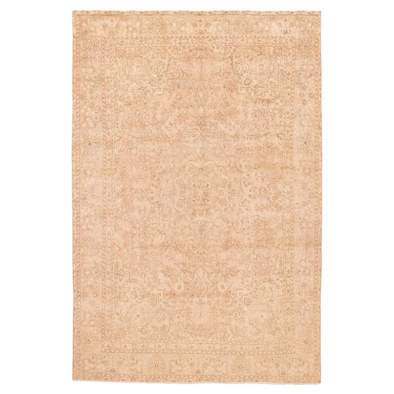 ECARPETGALLERY Hand-knotted Antalya Vintage Light Copper Wool Rug - 7'9 x 11'6 - Light Copper - 7'9 x 11'6