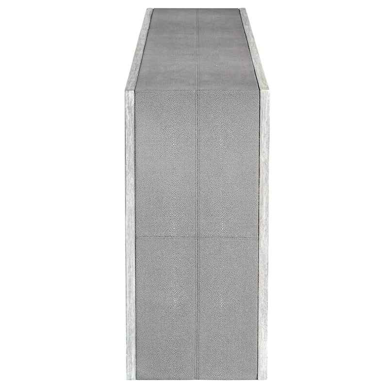 Uttermost 25483 Aerina 15" Wide Wood Console Table with Faux Leather