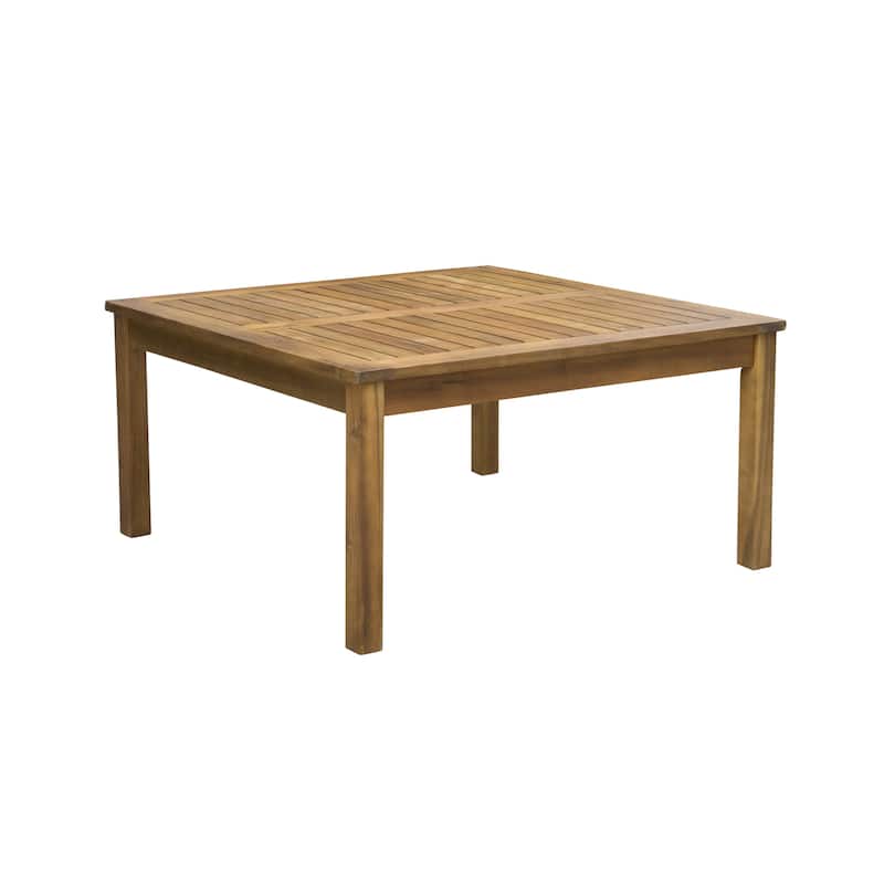Roomfitters 3-Seater Outdoor Sofa Set with Coffee Table, Solid Acacia Wood Frame and Cream Cushions