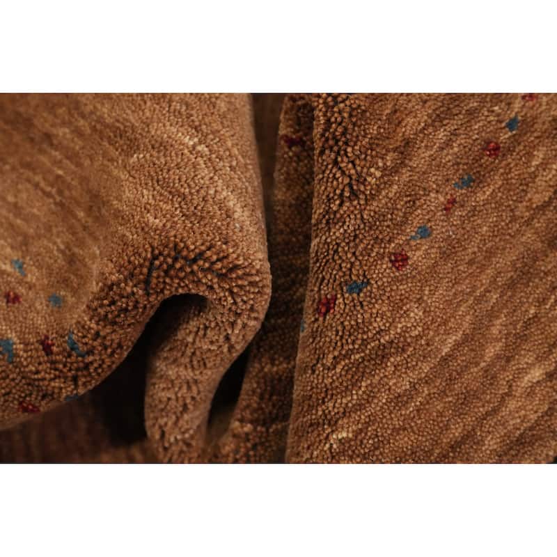 Hand Knotted Oriental 100% Wool Carpet Tribal Animal Pictorial Brown Gabbeh Area Rug - 7' 9'' X 5' 2''