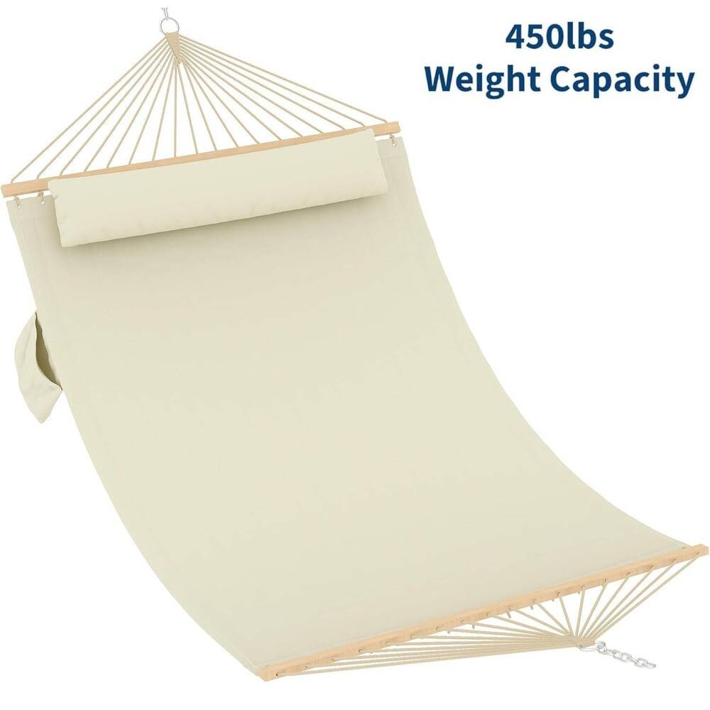 Double Quilted Fabric Hammock, 450 LBS Capacity for Outdoor Patio Backyard Poolside