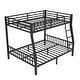 preview thumbnail 7 of 14, Modern Full XL Over Queen Size Metal Frame Bunk Bed with Ladder and Slats Support, Black